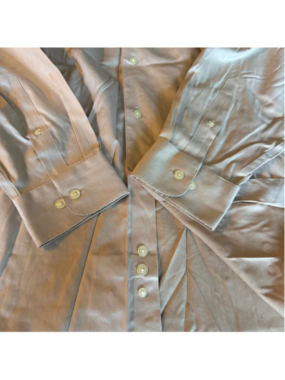 Pronto Uomo Men’s Dress Shirt | 16.5 / 34-35 | Premium Tan/Gray Color